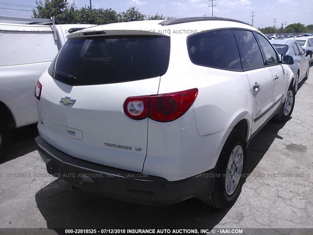 1GNLVEED9AJ220408 - 2010 CHEVROLET TRAVERSE LS WHITE photo 4