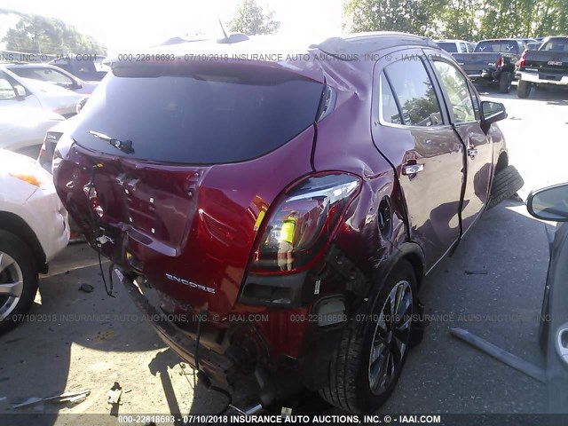 KL4CJCSB4HB165151 - 2017 BUICK ENCORE ESSENCE RED photo 4