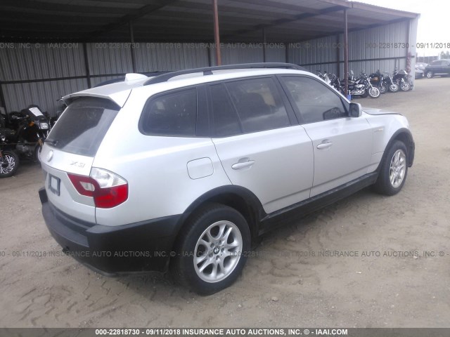 WBXPA73454WB20470 - 2004 BMW X3 2.5I SILVER photo 4