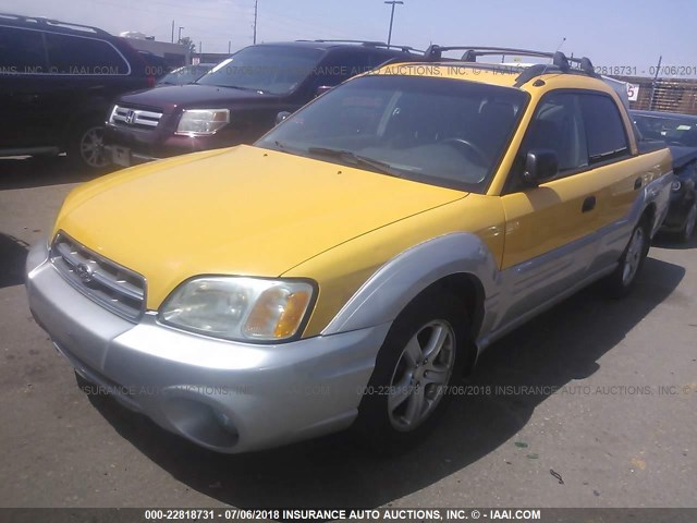 4S4BT62C537112701 - 2003 SUBARU BAJA SPORT YELLOW photo 2