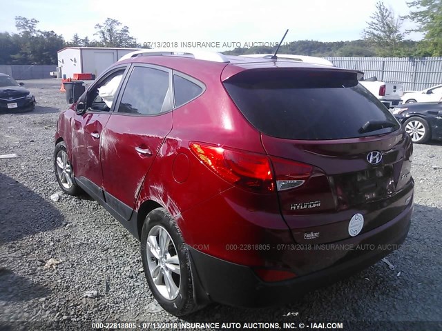 KM8JUCAC2CU335661 - 2012 HYUNDAI TUCSON GLS/LIMITED RED photo 3