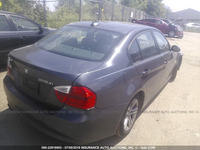 WBAVC93538KZ72780 - 2008 BMW 328 XI GRAY photo 4