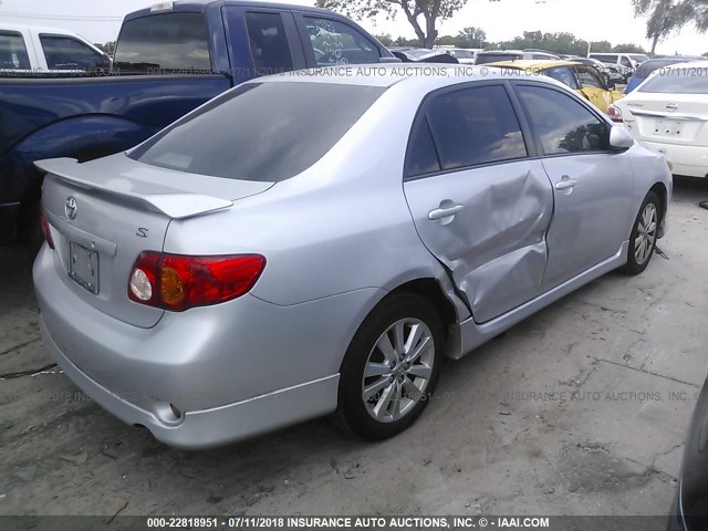 1NXBU4EE2AZ241007 - 2010 TOYOTA COROLLA S/LE/XLE SILVER photo 4