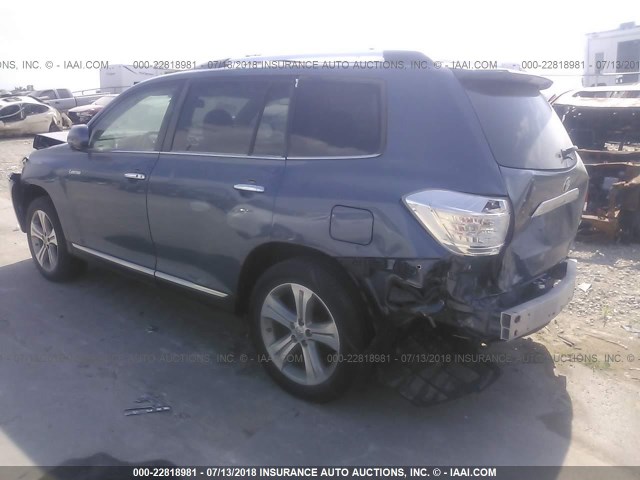 5TDDK3EH3BS090899 - 2011 TOYOTA HIGHLANDER LIMITED BLUE photo 3