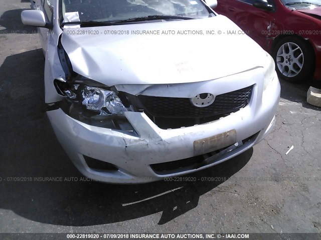 2T1BU4EE6AC409846 - 2010 TOYOTA COROLLA S/LE/XLE SILVER photo 6