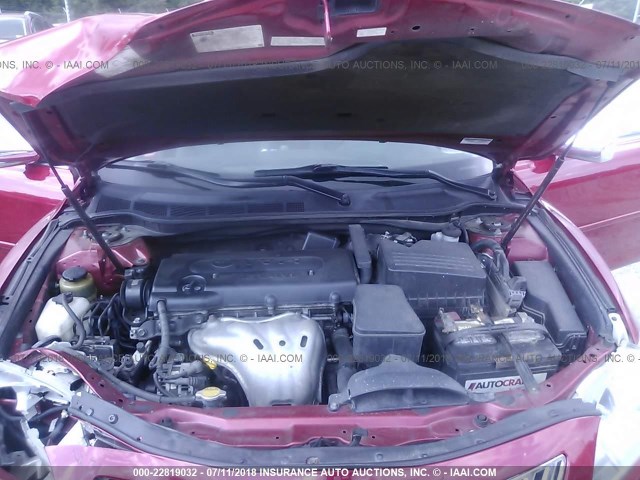 4T1BE46K27U106135 - 2007 TOYOTA CAMRY NEW GENERAT CE/LE/XLE/SE RED photo 10