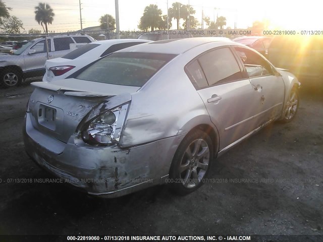 1N4BA41E57C810942 - 2007 NISSAN MAXIMA SE/SL SILVER photo 4