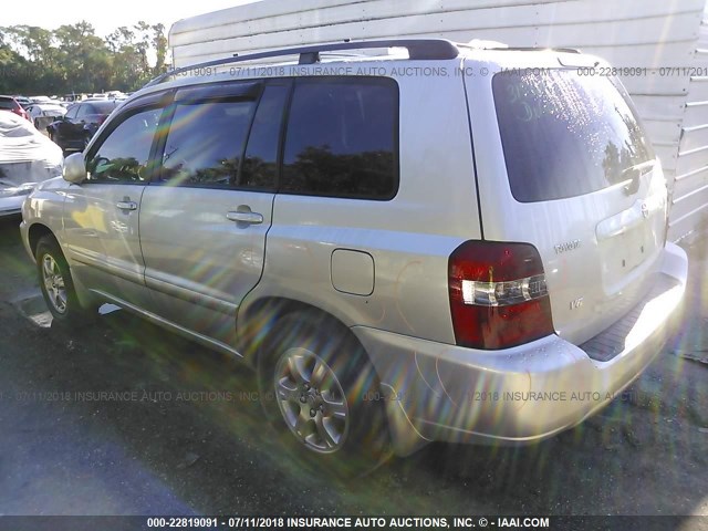 JTEGP21A360107416 - 2006 TOYOTA HIGHLANDER LIMITED SILVER photo 3