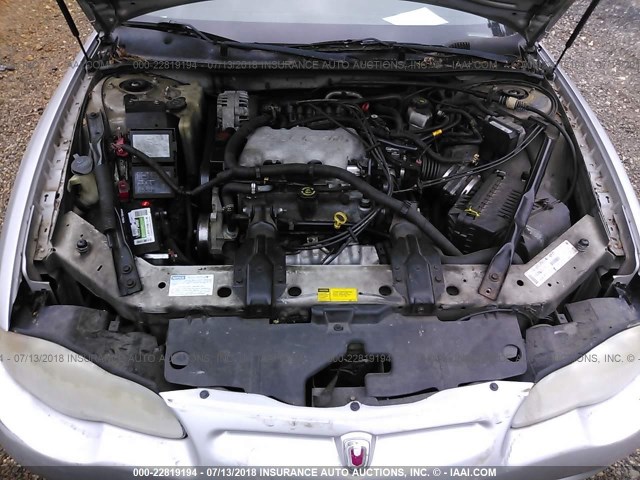 2G1WW12E419330490 - 2001 CHEVROLET MONTE CARLO LS ვერცხლისფერი ფოტო 10