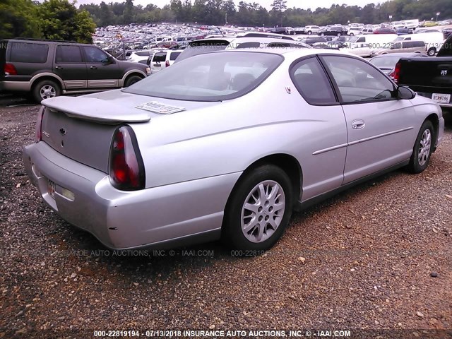 2G1WW12E419330490 - 2001 CHEVROLET MONTE CARLO LS ვერცხლისფერი ფოტო 4