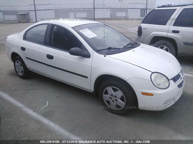 1B3ES26C75D111983 - 2005 DODGE NEON SE WHITE photo 1