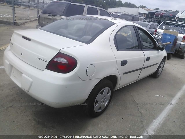 1B3ES26C75D111983 - 2005 DODGE NEON SE WHITE photo 4