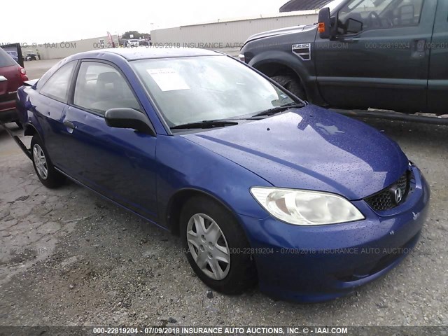 1HGEM21145L059086 - 2005 HONDA CIVIC DX VP BLUE photo 1