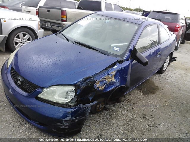 1HGEM21145L059086 - 2005 HONDA CIVIC DX VP BLUE photo 2