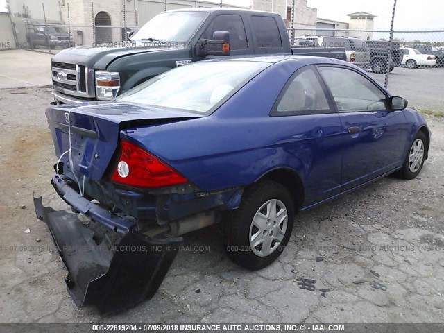 1HGEM21145L059086 - 2005 HONDA CIVIC DX VP BLUE photo 4