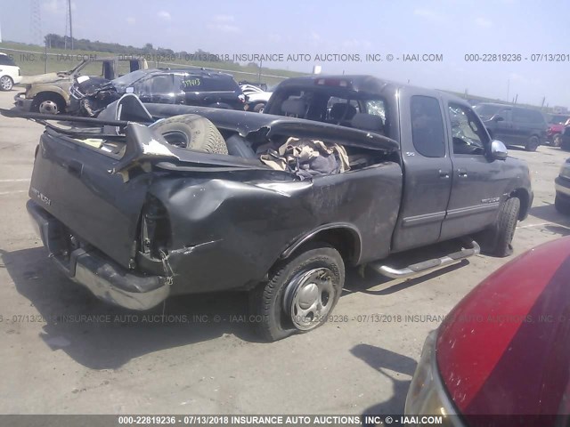 5TBRN34184S440752 - 2004 TOYOTA TUNDRA ACCESS CAB SR5 GRAY photo 4