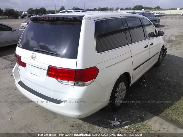 5FNRL38208B101591 - 2008 HONDA ODYSSEY LX WHITE photo 4