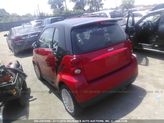 WMEEJ3BA4BK469577 - 2011 SMART FORTWO PURE/PASSION RED photo 3