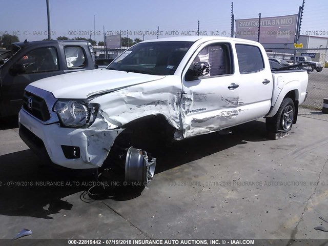 5TFJU4GN1EX054875 - 2014 TOYOTA TACOMA DOUBLE CAB PRERUNNER WHITE photo 2