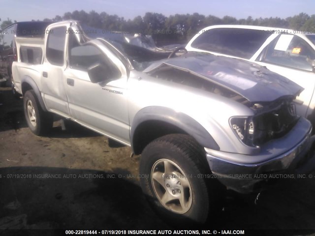 5TEHN72N72Z126588 - 2002 TOYOTA TACOMA DOUBLE CAB ვერცხლისფერი ფოტო 1