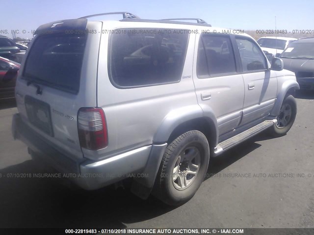 JT3HN87RXY9034076 - 2000 TOYOTA 4RUNNER LIMITED SILVER photo 4