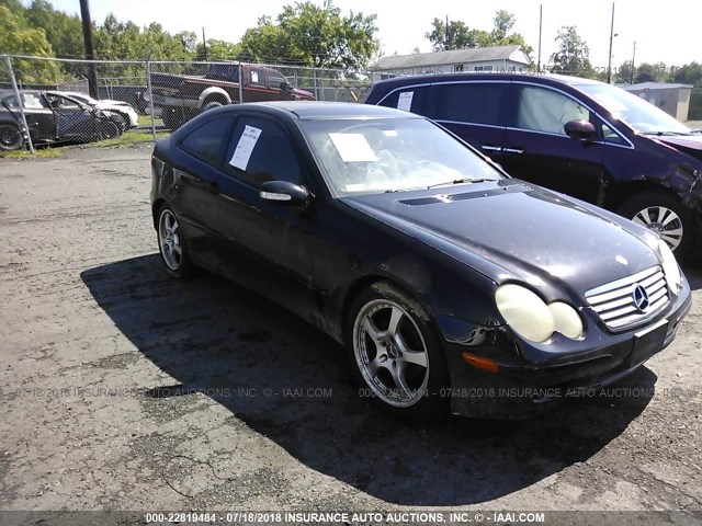 WDBRN47J52A241546 - 2002 MERCEDES-BENZ C 230K SPORT COUPE BLACK photo 1