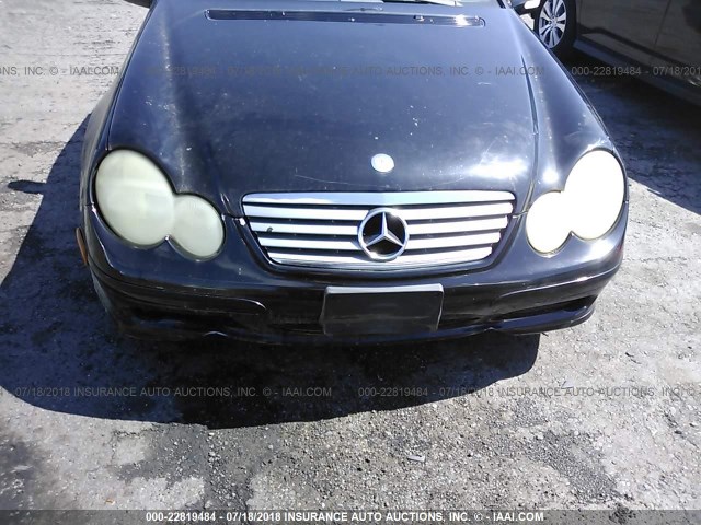 WDBRN47J52A241546 - 2002 MERCEDES-BENZ C 230K SPORT COUPE BLACK photo 6