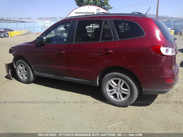 5NMSGDAB1AH366224 - 2010 HYUNDAI SANTA FE GLS RED photo 3