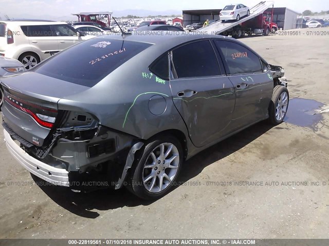 1C3CDFBH5DD707539 - 2013 DODGE DART SXT GRAY photo 4