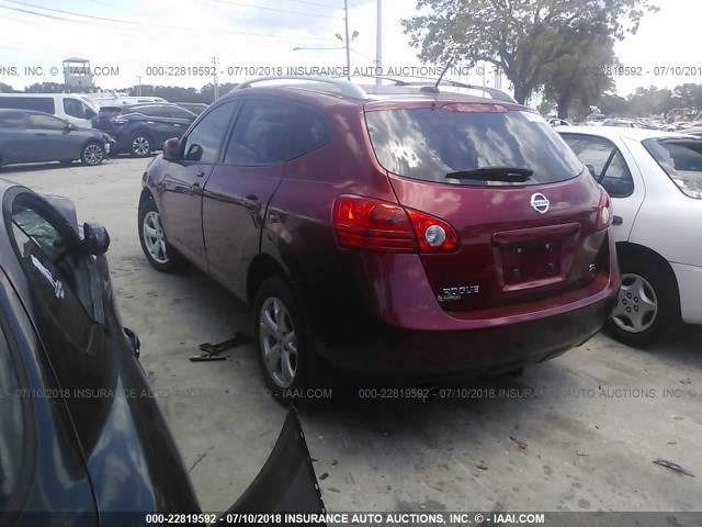 JN8AS58T28W004736 - 2008 NISSAN ROGUE S/SL RED photo 3