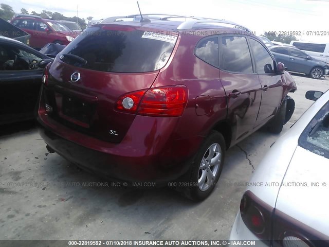 JN8AS58T28W004736 - 2008 NISSAN ROGUE S/SL RED photo 4