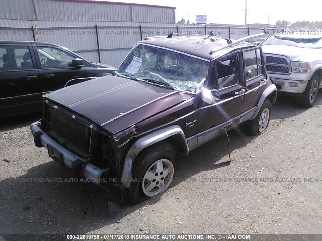 1J4FT58S3ML587796 - 1991 JEEP CHEROKEE LAREDO PURPLE photo 2