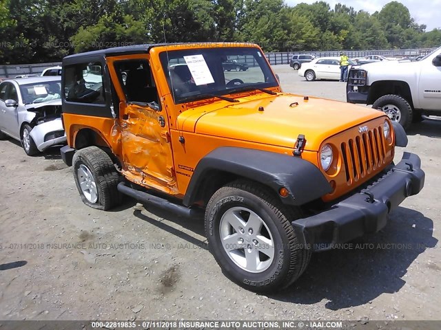 1C4AJWAG9CL279600 - 2012 JEEP WRANGLER SPORT ORANGE photo 1