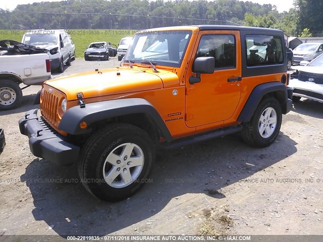 1C4AJWAG9CL279600 - 2012 JEEP WRANGLER SPORT 橙色 照片 2