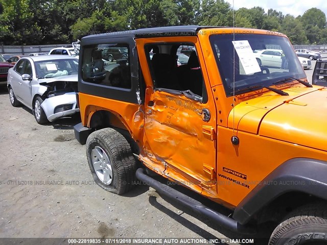 1C4AJWAG9CL279600 - 2012 JEEP WRANGLER SPORT 橙色 照片 6