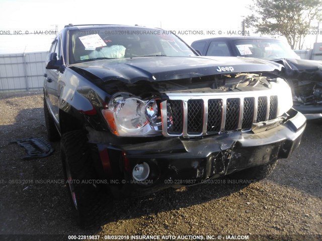 1J8HR68207C624500 - 2007 JEEP GRAND CHEROKEE OVERLAND BLACK photo 6