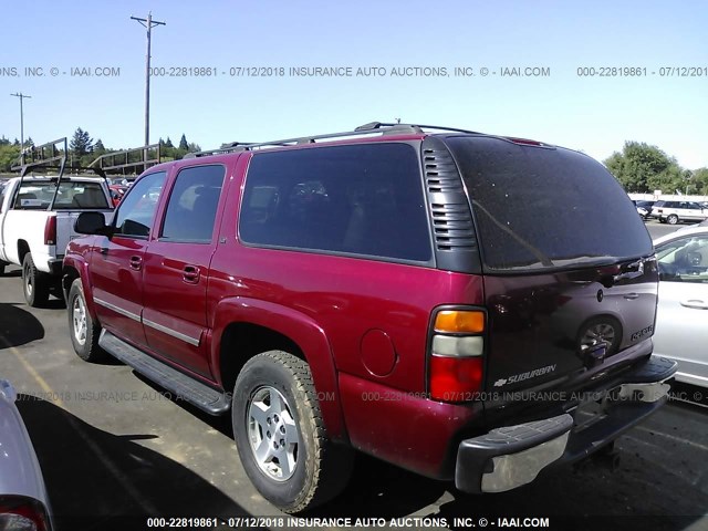 3GNFK16Z35G124872 - 2005 CHEVROLET SUBURBAN RED photo 3