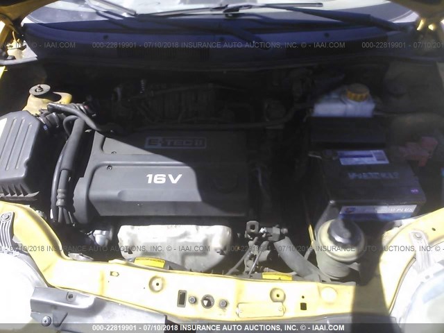 KL1TD62634B276230 - 2004 CHEVROLET AVEO YELLOW photo 10