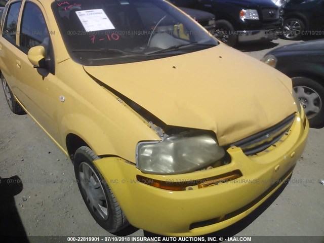 KL1TD62634B276230 - 2004 CHEVROLET AVEO YELLOW photo 6