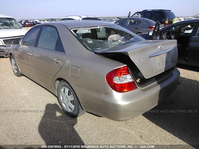 4T1BE32K42U592519 - 2002 TOYOTA CAMRY LE/XLE/SE Qəhvəyi foto 3