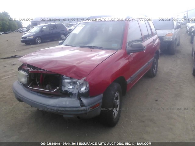 2CNBE13C226912320 - 2002 CHEVROLET TRACKER RED photo 2