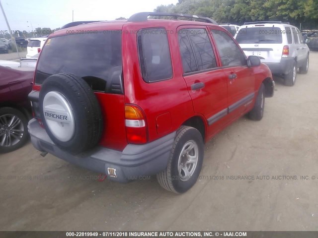 2CNBE13C226912320 - 2002 CHEVROLET TRACKER RED photo 4