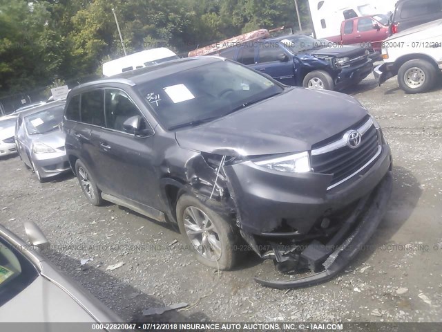 5TDKKRFH8ES022806 - 2014 TOYOTA HIGHLANDER XLE ნაცრისფერი ფოტო 1