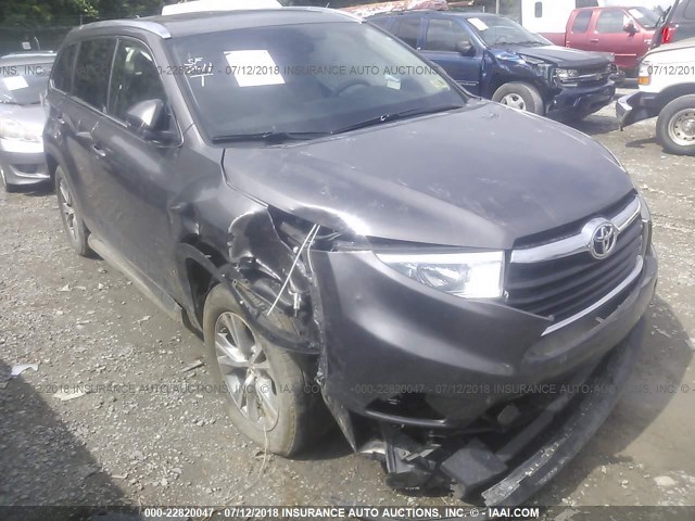 5TDKKRFH8ES022806 - 2014 TOYOTA HIGHLANDER XLE ნაცრისფერი ფოტო 6