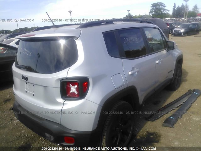 ZACCJBBB0HPF19334 - 2017 JEEP RENEGADE LATITUDE SILVER photo 4