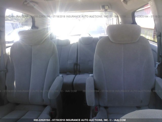 KNDMB233X86264591 - 2008 KIA SEDONA EX/LX SILVER photo 8