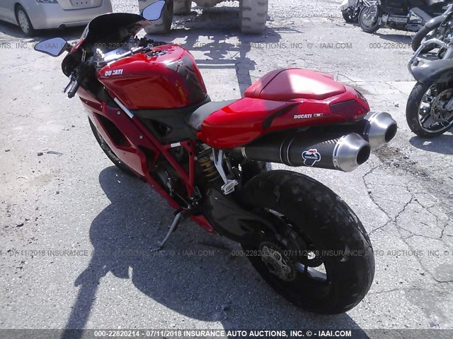 ZDM1XBEW68B014059 - 2008 DUCATI 1098 S RED photo 3