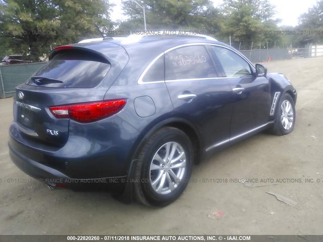 JNRAS18W19M157832 - 2009 INFINITI FX35 BLUE photo 4