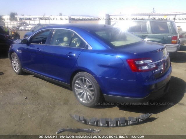 1FAHP2F85DG234712 - 2013 FORD TAURUS LIMITED BLUE photo 3