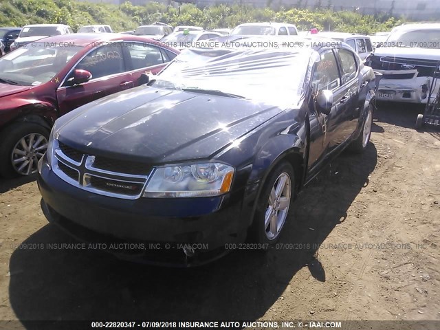 1C3CDZCB4DN682297 - 2013 DODGE AVENGER SXT BLACK photo 2